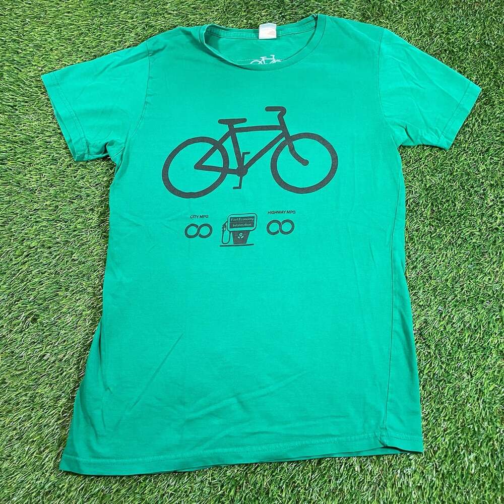 Threadless Infinity MPG Bicycle Graphic Green T-Shirt